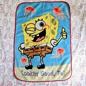 SpongeBob SquarePants "Lookin' Good, Pal" Fleece Throw Blanket Nickelodeon 43x30